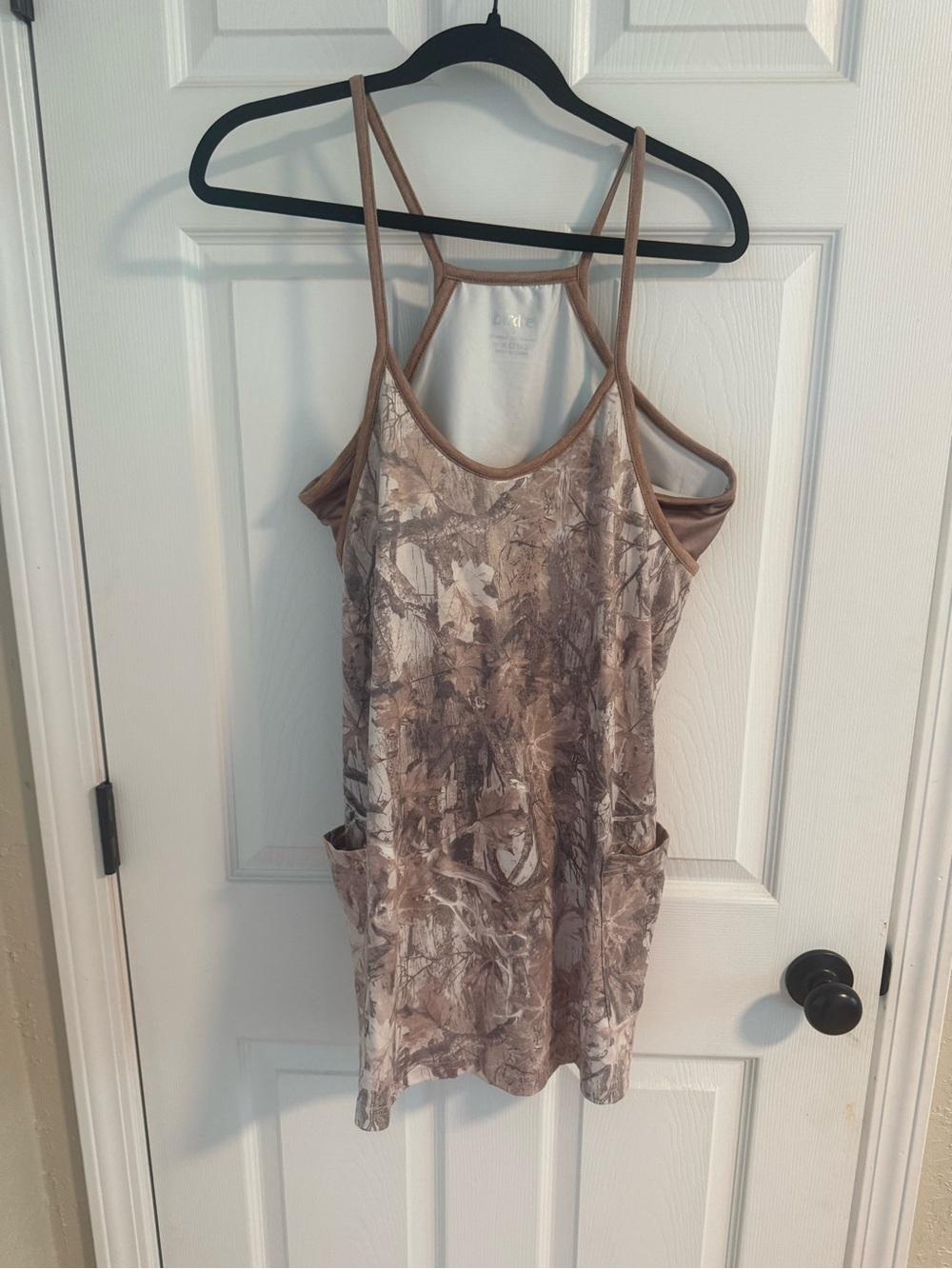 Birdies Taupe & Brown Camo Cami Mini Dress